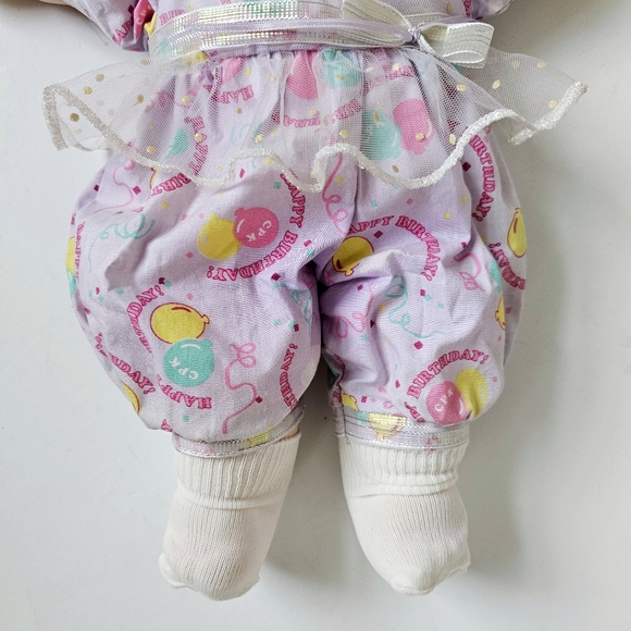 Rare 1990 First Edition Hasbro Cabbage Patch Curly Blue Eye Birthday Party Doll - Picture 3 of 16